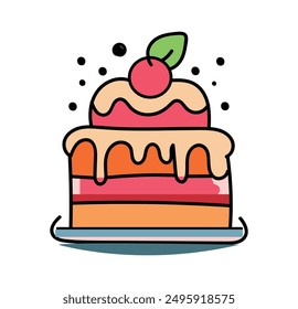 Colorful cake logo,  vector design illustration.