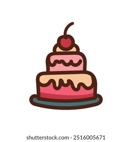 Colorful cake logo, vector illustration design, food icon on a white background. 