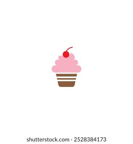 Colorful cake logo, vector illustration design, food icon on a white background.