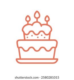 Colorful Cake outline in white background