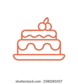 Colorful Cake outline in white background