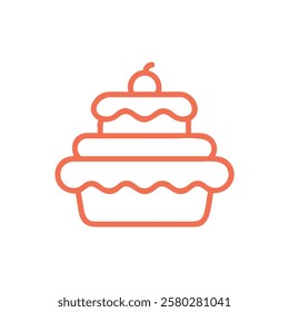 Colorful Cake outline in white background