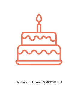 Colorful Cake outline in white background
