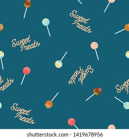 Colorful Cake Pops Seamless Pattern for Tshirt Graphic Vector Print