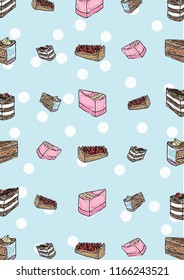 colorful cake vector drawn pattern design