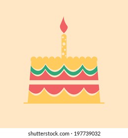 Colorful cake - vector icon