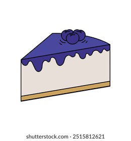 Colorful Cakes Illustration - Blueberry Cheesecake