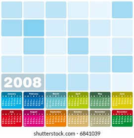 Colorful Calendar for 2008.