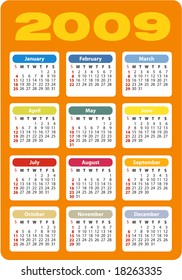 Calendario colorido para 2009