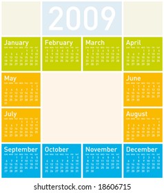 Colorful Calendar for 2009
