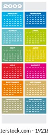 Colorful Calendar for 2009.