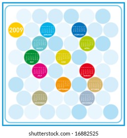 Colorful Calendar for 2009, in a circles theme