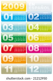 Colorful Calendar for 2009. in Spanish