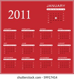 Colorful Calendar for 2011