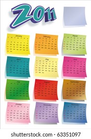 Colorful calendar 2011, 3D number, no text
