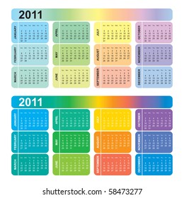 Colorful calendar 2011, vector