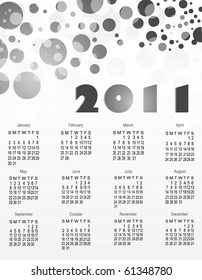 Colorful calendar for 2011,eps10