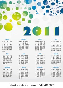 Colorful calendar for 2011,eps10
