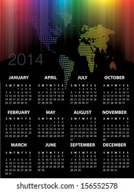 Colorful Calendar for 2014 vector