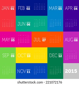 Colorful calendar 2015
