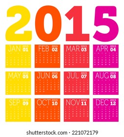 Colorful calendar 2015