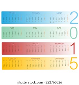 colorful Calendar 2015,