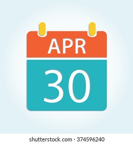 Colorful calendar icon - Apr 30