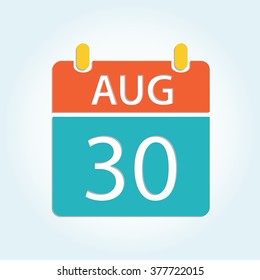 Colorful calendar icon - Aug 30