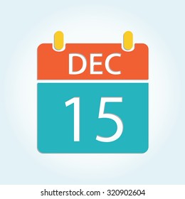 Colorful calendar icon - Dec 15