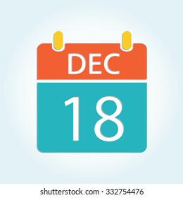 Colorful calendar icon - Dec 18