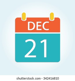 Colorful calendar icon - Dec 21