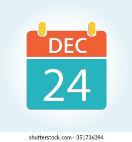 Colorful calendar icon - Dec 24