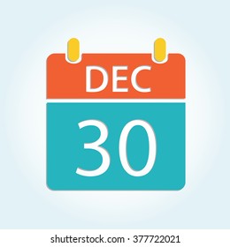 Colorful calendar icon - Dec 30