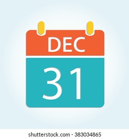 Colorful calendar icon - Dec 31