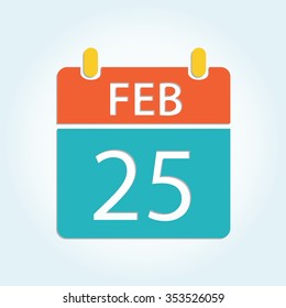 Colorful calendar icon - Feb 25