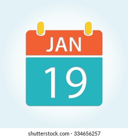 Colorful calendar icon - Jan 19