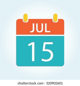 Colorful calendar icon - Jul 15