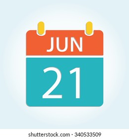 Colorful calendar icon - Jun 21
