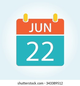 Colorful calendar icon - Jun 22