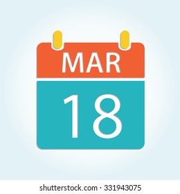 Colorful calendar icon - Mar 18