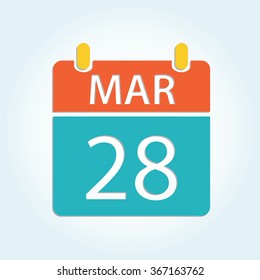 Colorful calendar icon - Mar 28