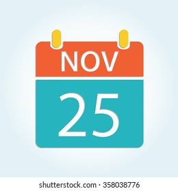Colorful calendar icon - Nov 25