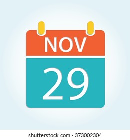 Colorful calendar icon - Nov 29