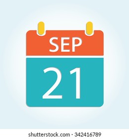 Colorful calendar icon - Sep 21