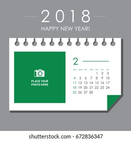 Colorful calendar Layout for 2018 years. Week starts from Sunday.