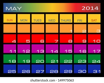 Colorful Calendar May 2014