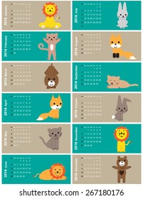 Colorful calendar for the new year 2016