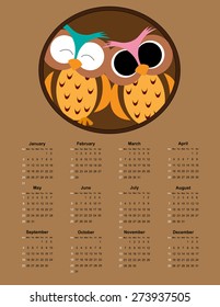 Colorful calendar for the new year 2016