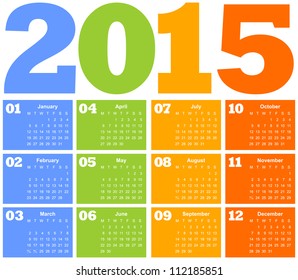 colorful calendar. vector illustration