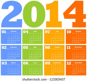 colorful calendar. vector illustration